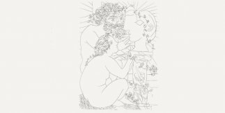 Pablo Picasso, Escultor, modelo y cabeza esculpida, París, 23 de marzo de 1933. © Sucesión Pablo Picasso, VEGAP, Madrid, 2025