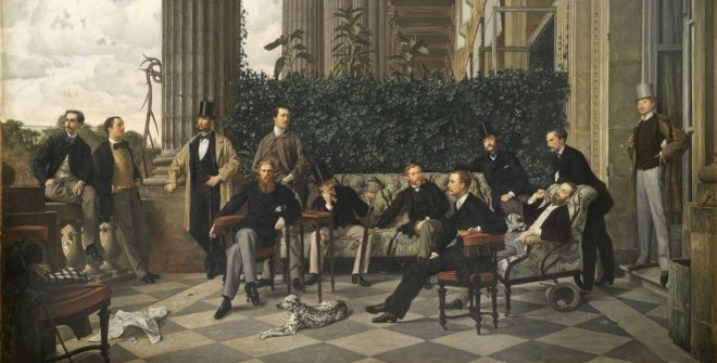 James Tissot. El Círculo de la Rue Royale, 1866. Óleo sobre lienzo, 175 × 281 cm. París, Musée d’Orsay. © Musée d'Orsay, Dist. GrandPalaisRmn / Patrice Schmidt